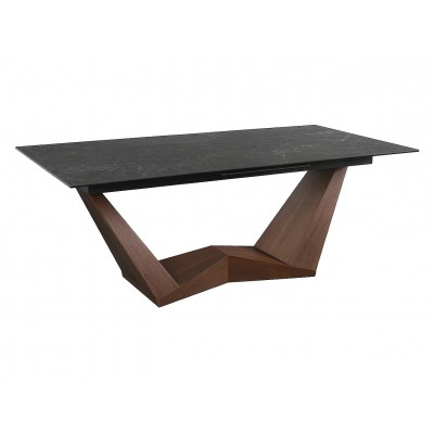 Стол обеденный SIGNAL BONUCCI Ceramic Nero Greco черный/черный мат 200-250/98